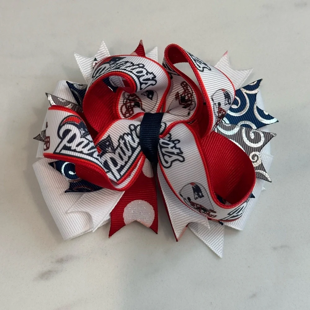 NFL New England Patriots Three Layer Hairbow